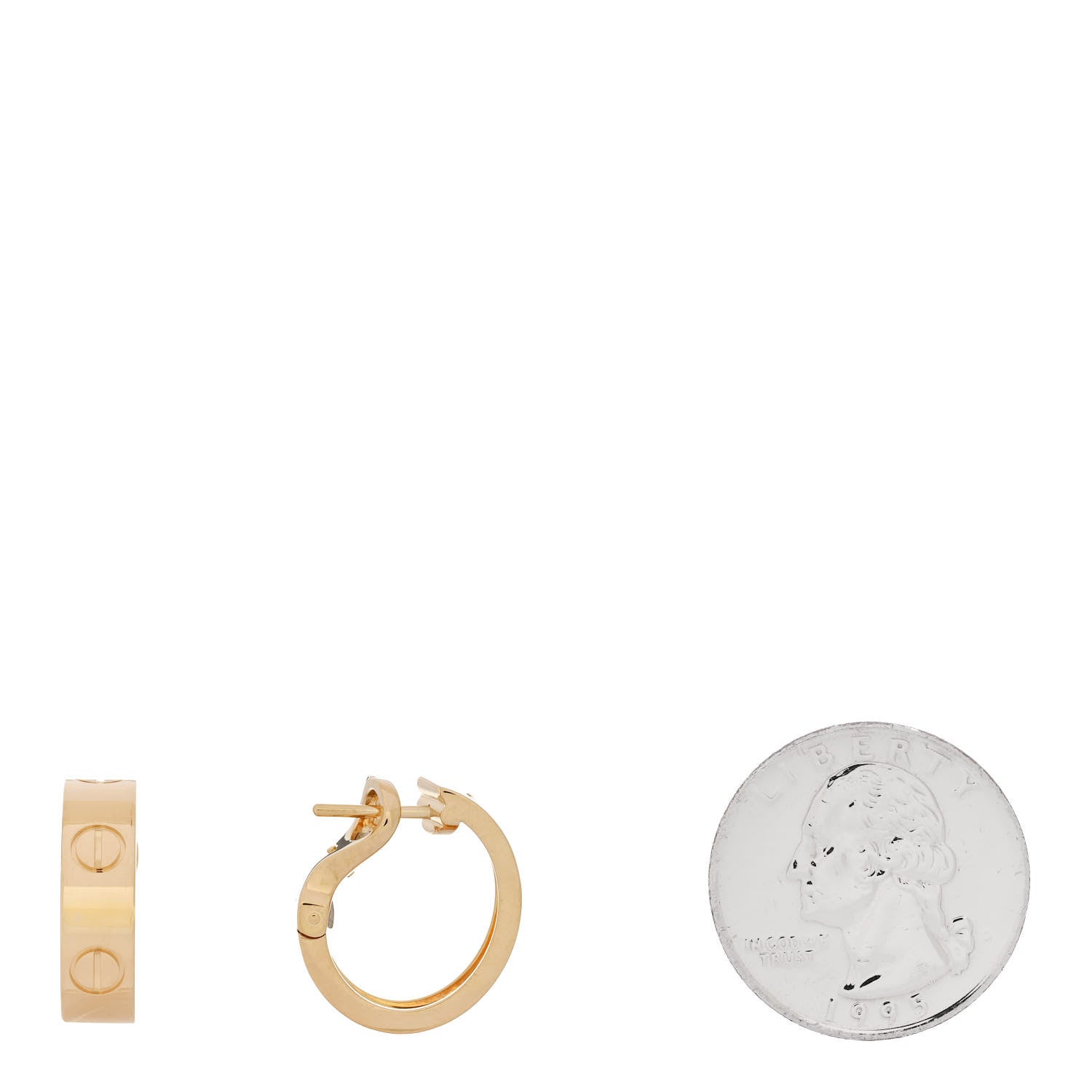 Cartier 18K Yellow Gold 5.5mm LOVE French Clip Hoop Earrings 2 of 4