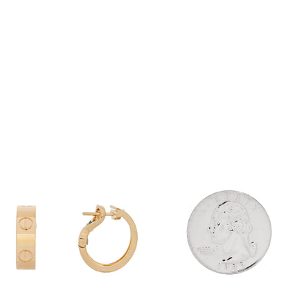 Cartier 18K Yellow Gold 5.5mm LOVE French Clip Hoop Earrings 2 of 4