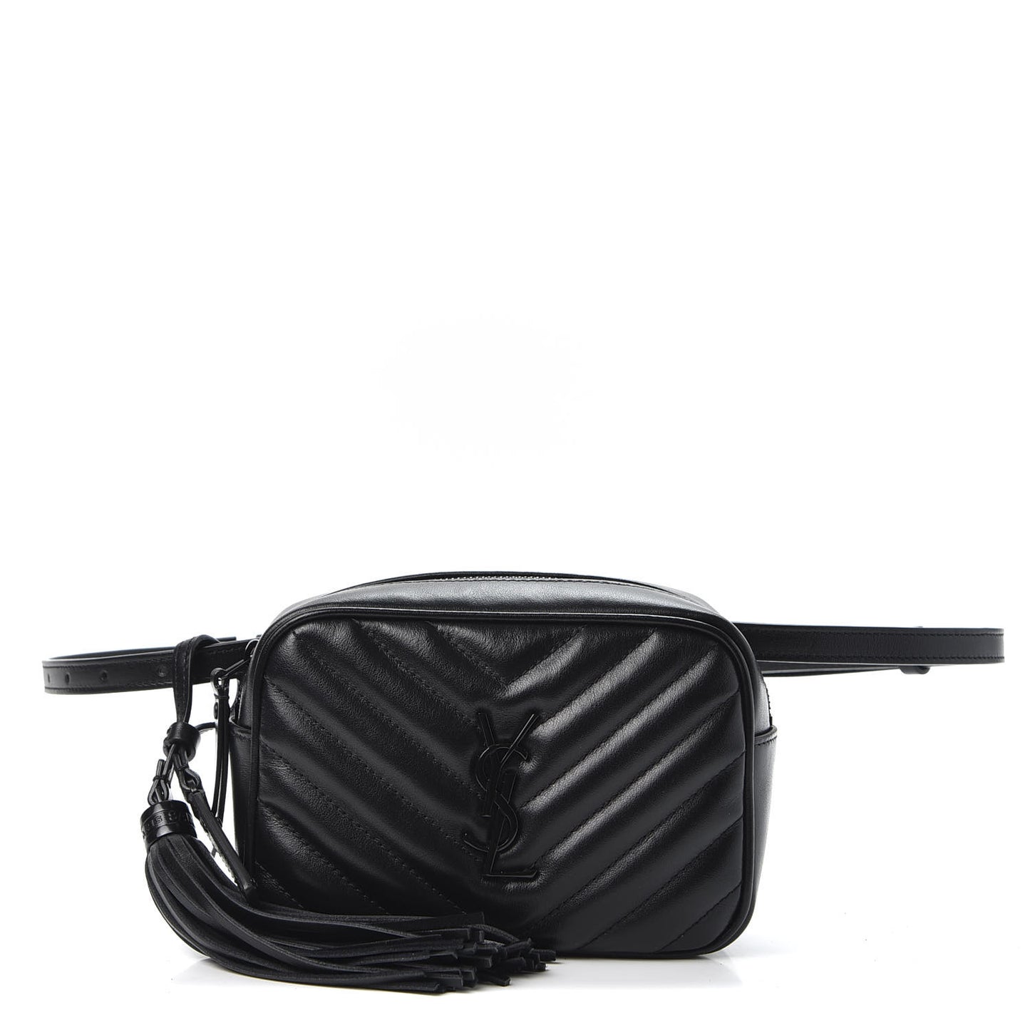 Calfskin Matelasse Monogram Lou Belt Bag Black