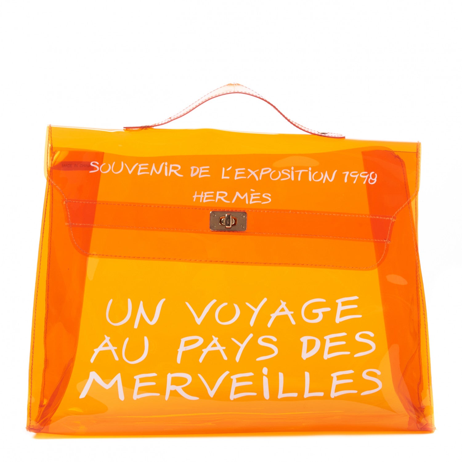 Hermes Vinyl Souvenir De L'Exposition Kelly Orange 1 of 7