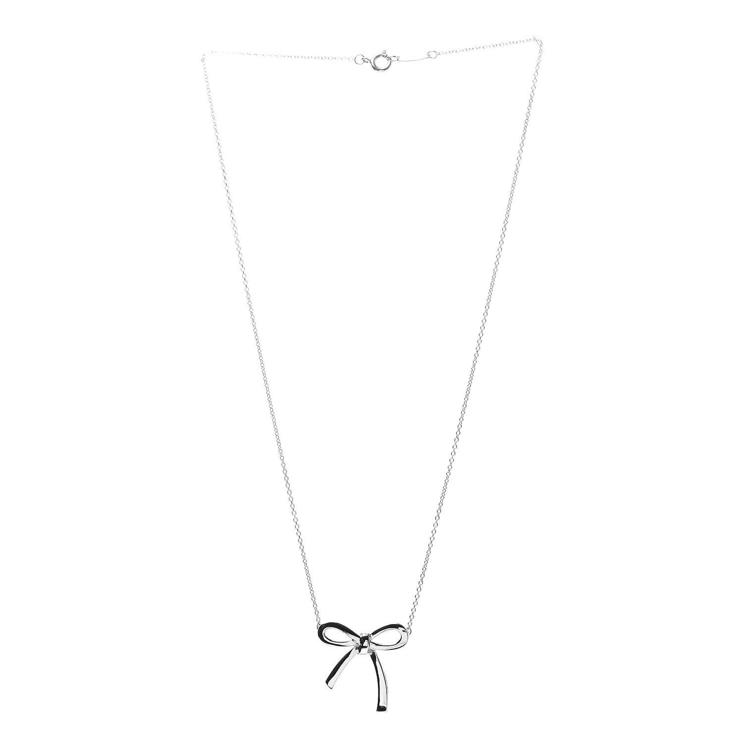 Sterling Silver Bow Pendant Necklace