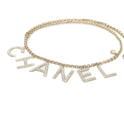 Chanel Crystal City of Lights Letter Chain Belt Gold 3 of 5