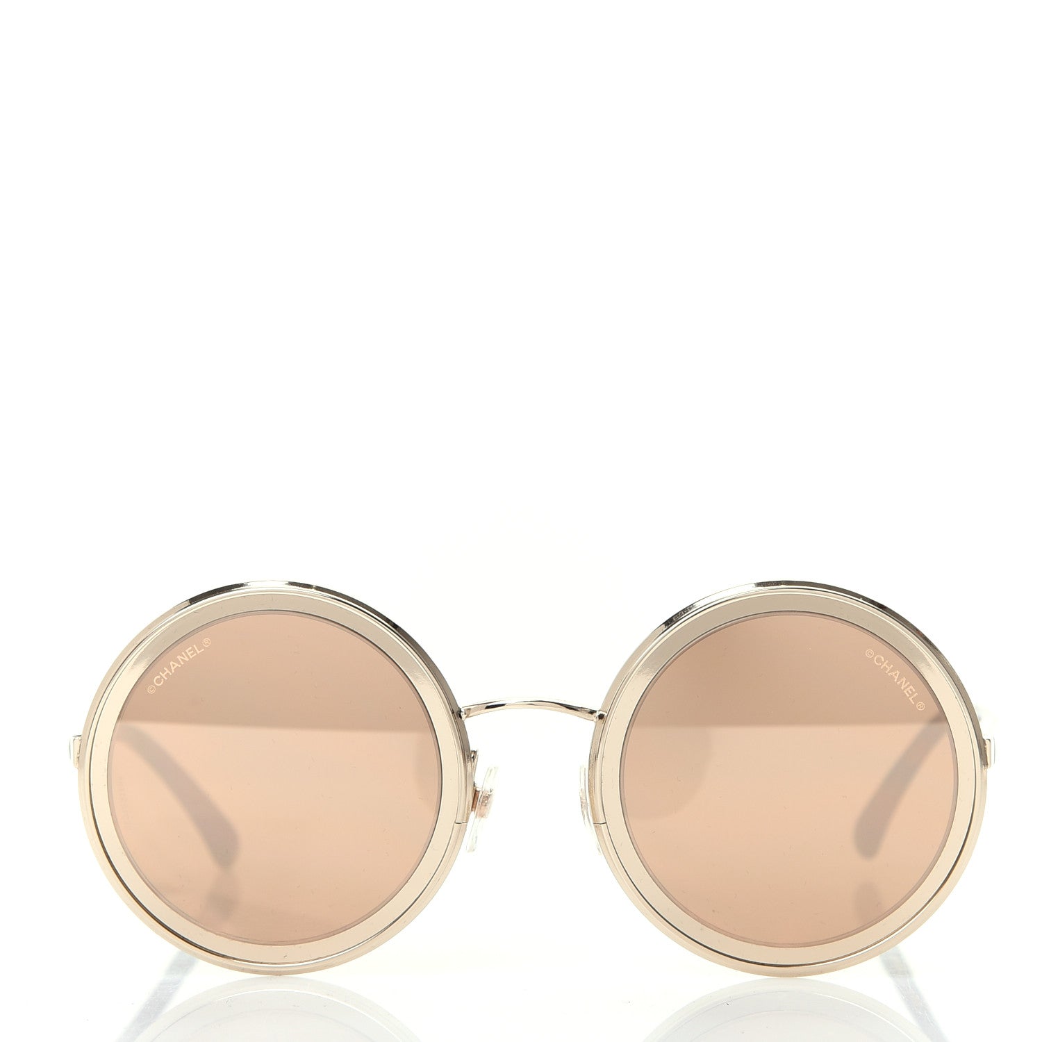 Chanel Metal Round Sunglasses 4226 Tortoise Gold 2 of 8