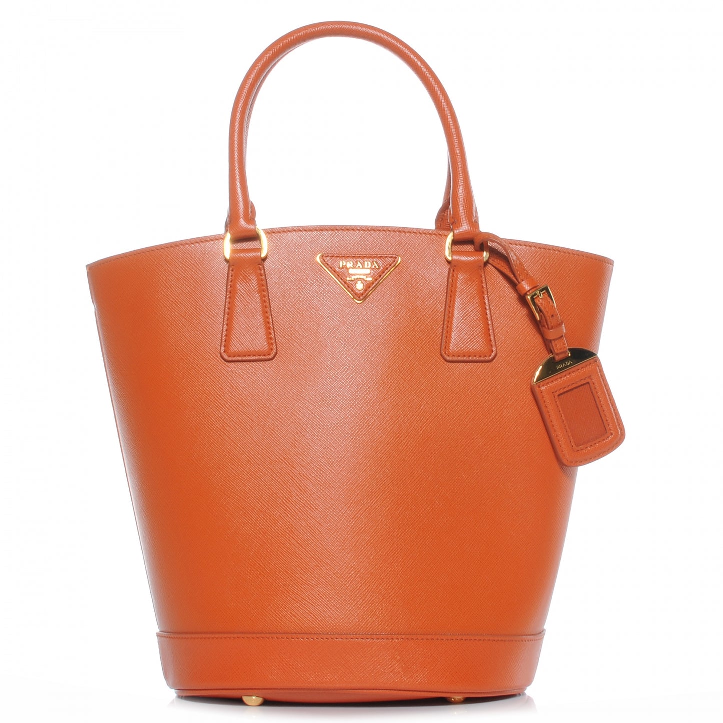 Saffiano Lux Bucket Tote Papaya