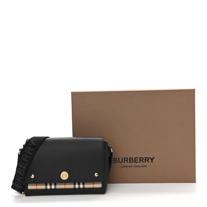 Burberry Grainy Calfskin Vintage Check Note Crossbody Bag Black 10 of 10