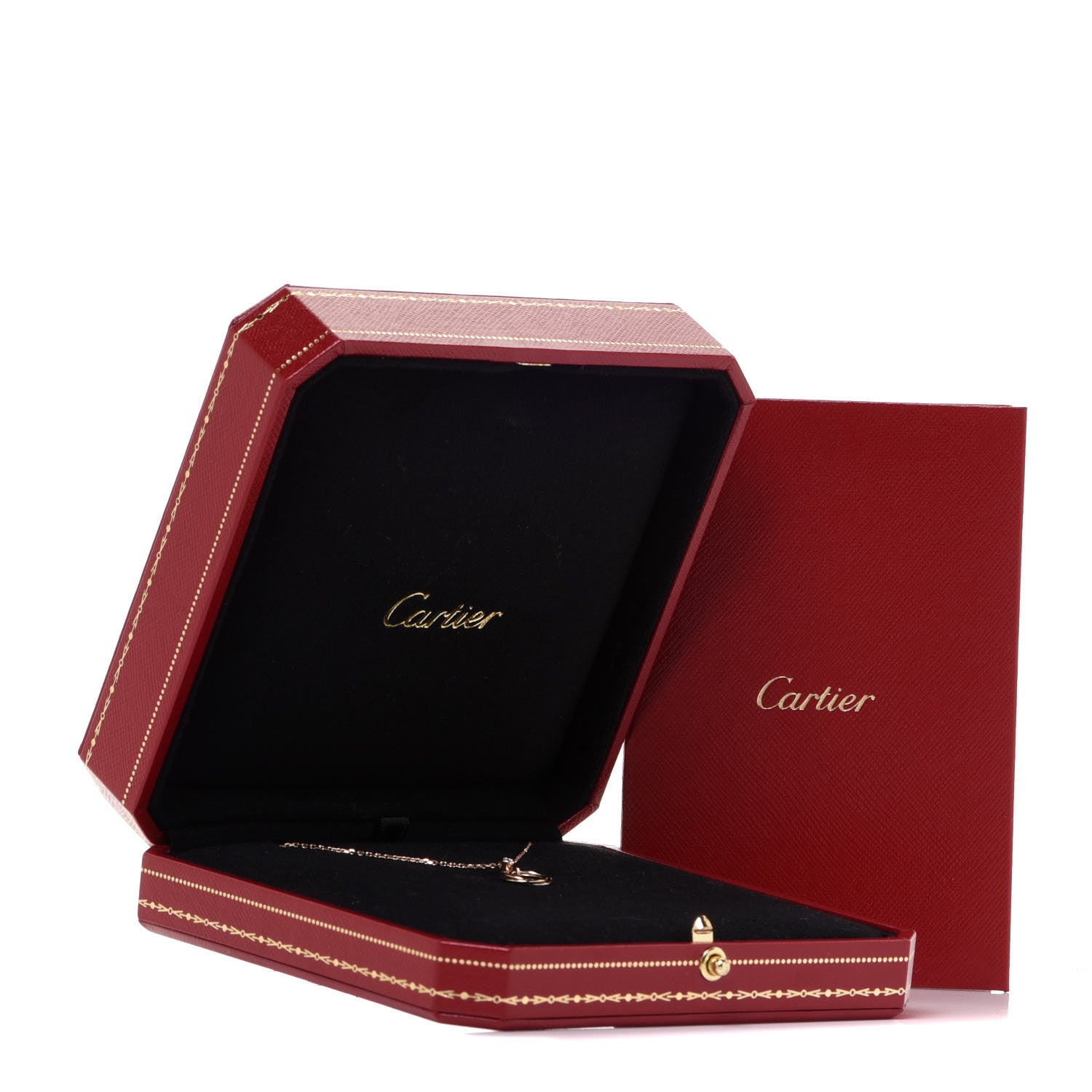 Cartier 18K Pink Yellow White Gold Diamond Trinity Pendant Necklace 6 of 6