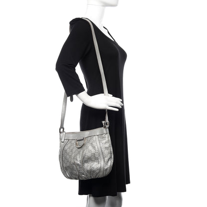 Gucci Guccissima Small D Ring Messenger Silver 2 of 19