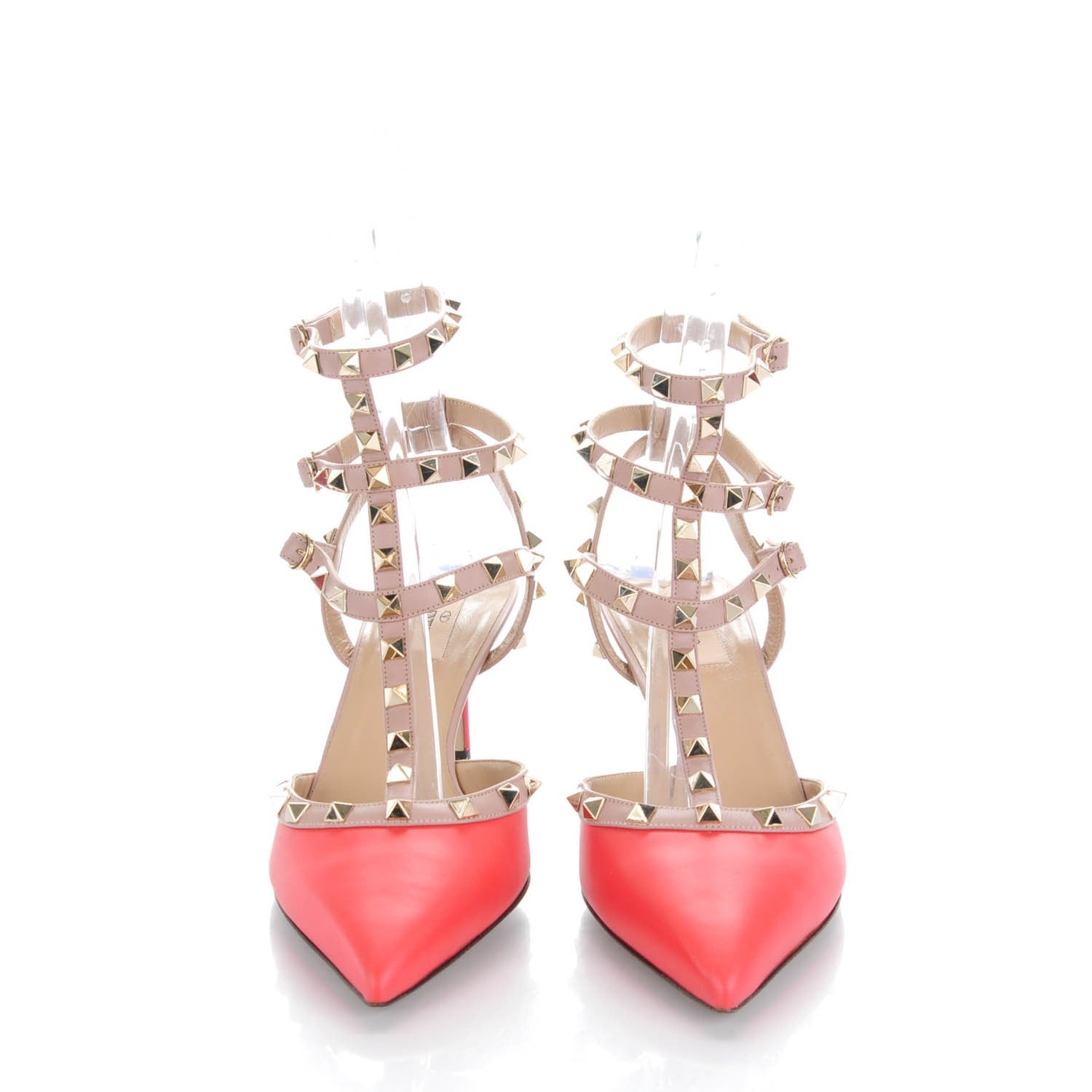 Valentino Garavani Nappa Rockstud Ankle Strap 65mm Pumps 41 Deep Coral Poudre 2 of 7