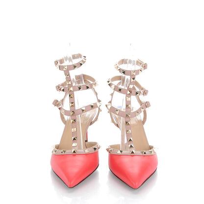 Valentino Garavani Nappa Rockstud Ankle Strap 65mm Pumps 41 Deep Coral Poudre 2 of 7