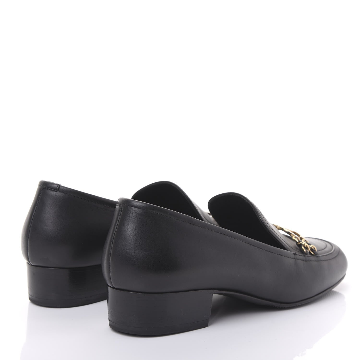 Chanel Calfskin CC Mocassin Loafers 38.5 Black 4 of 9