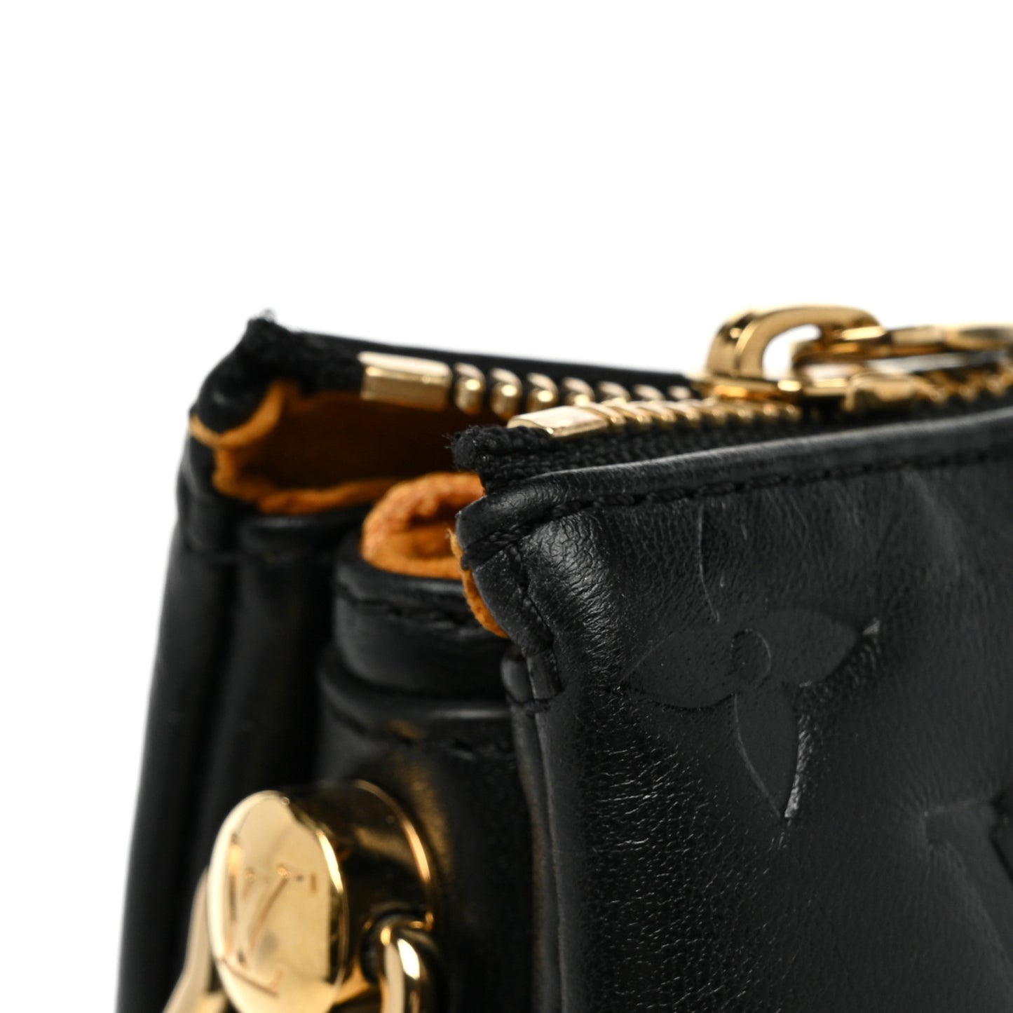 Lambskin Embossed Monogram Coussin MM Black