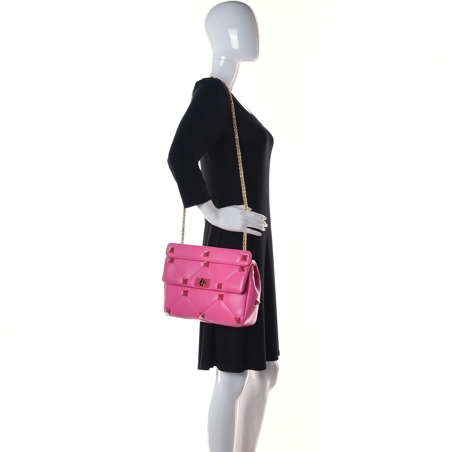 Valentino Garavani Nappa Large Roman Stud Shoulder Bag Giacinto 2 of 11