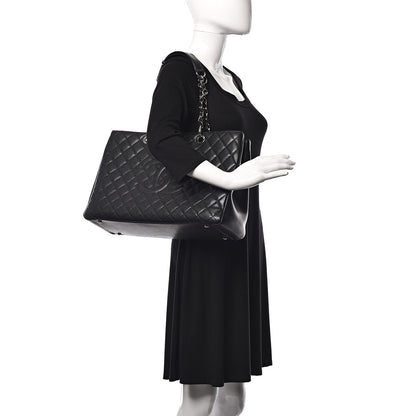 Chanel Caviar Quilted XL Grand Shopping Tote GST Black 2 of 15