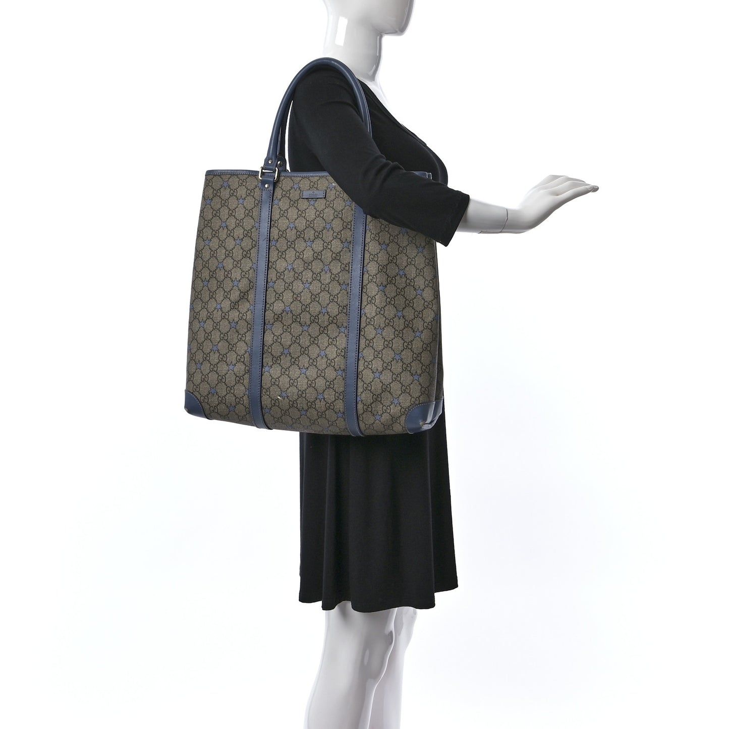 GG Plus Monogram Star Joy Vertical Tote Blue