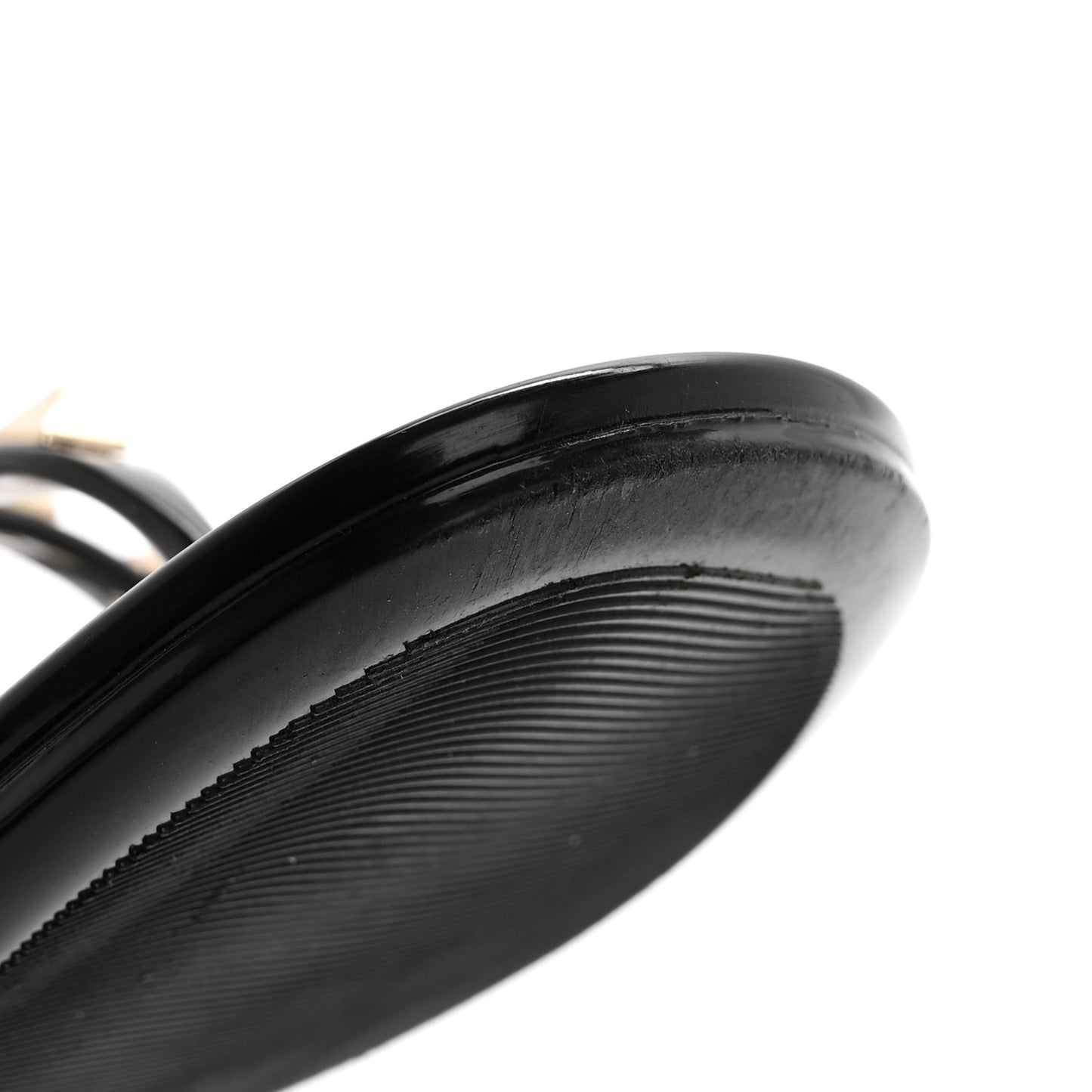 PVC Jelly Rockstud Caged Flat Thong Sandals 38 Black