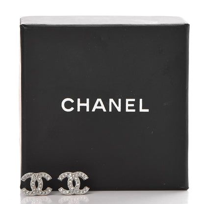 Chanel Crystal CC Earrings Silver 6 of 6