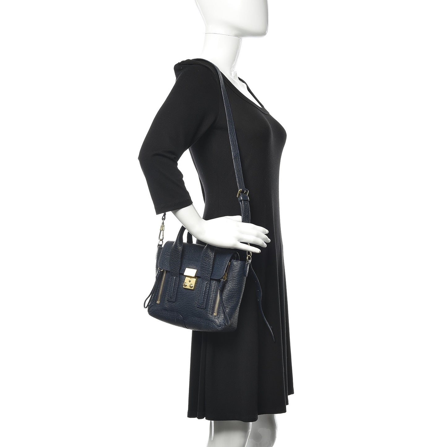 3.1 Textured Calfskin Mini Pashli Satchel Ink