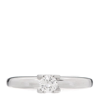 Cartier 18K White Gold Diamond .28ct C De Cartier Solitaire Ring 50 5.25 1 of 5
