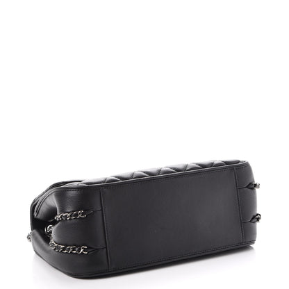 Chanel Calfskin Quilted Medium Frame In Chain Flap Black 4 of 7