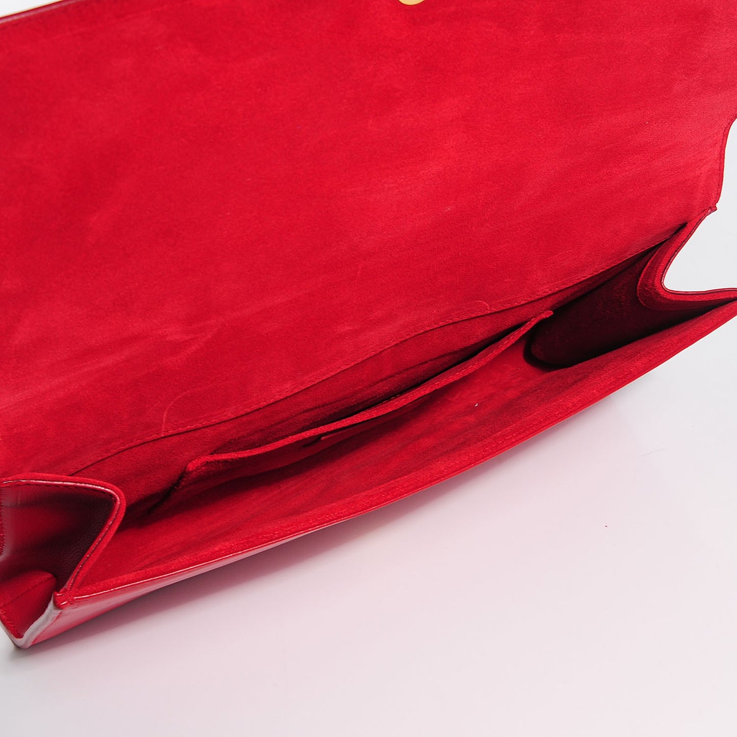 Calfskin Classic Y Ligne Clutch Red