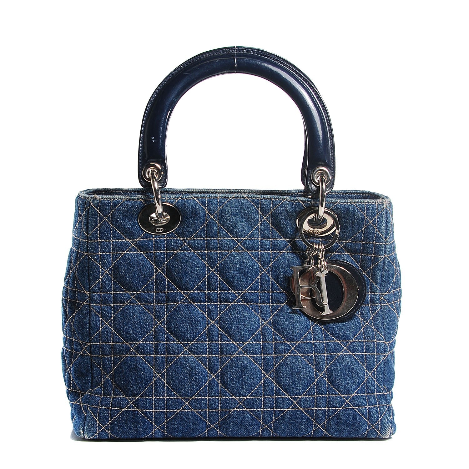 Christian Dior Denim Cannage Medium Lady Dior Blue 1 of 8