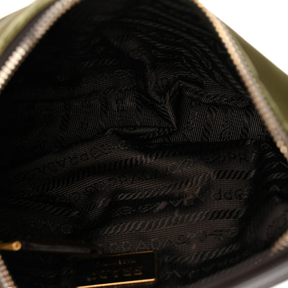 Prada Tessuto Nylon Soft Calf Shoulder Bag Green Brown 5 of 12