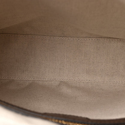 Gucci Monogram Jumbo GG Textured Dollar Calfskin Web Messenger Shoulder Bag Camel Ebony New Acero 5 of 11
