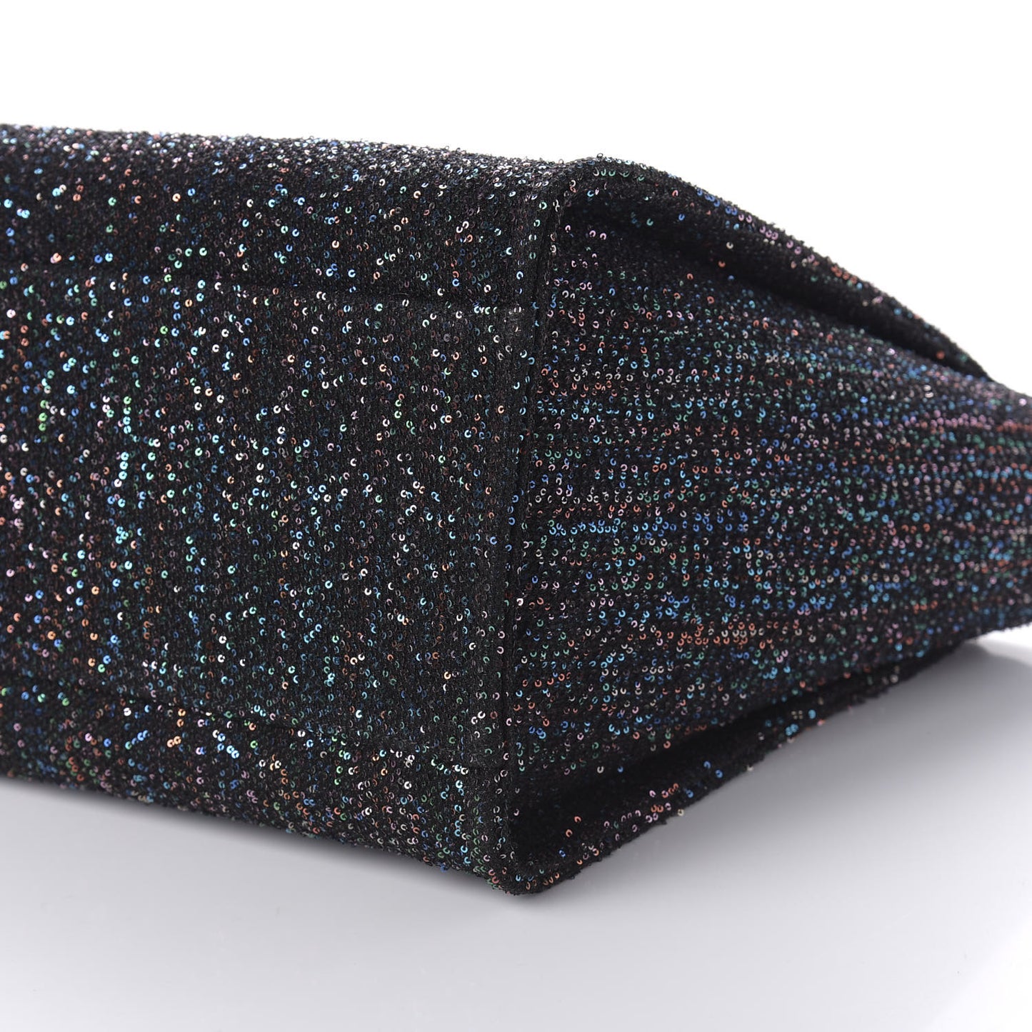 Calfskin Sequin Medium Deauville Tote Black
