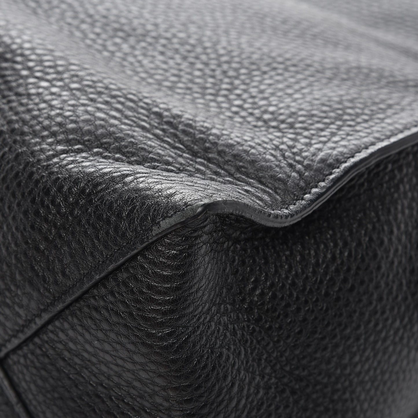 Vitello Daino Tote Nero Black Caramel