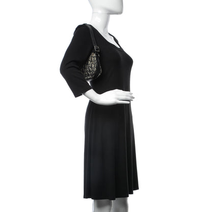 Christian Dior Monogram Shoulder Bag Black 2 of 7