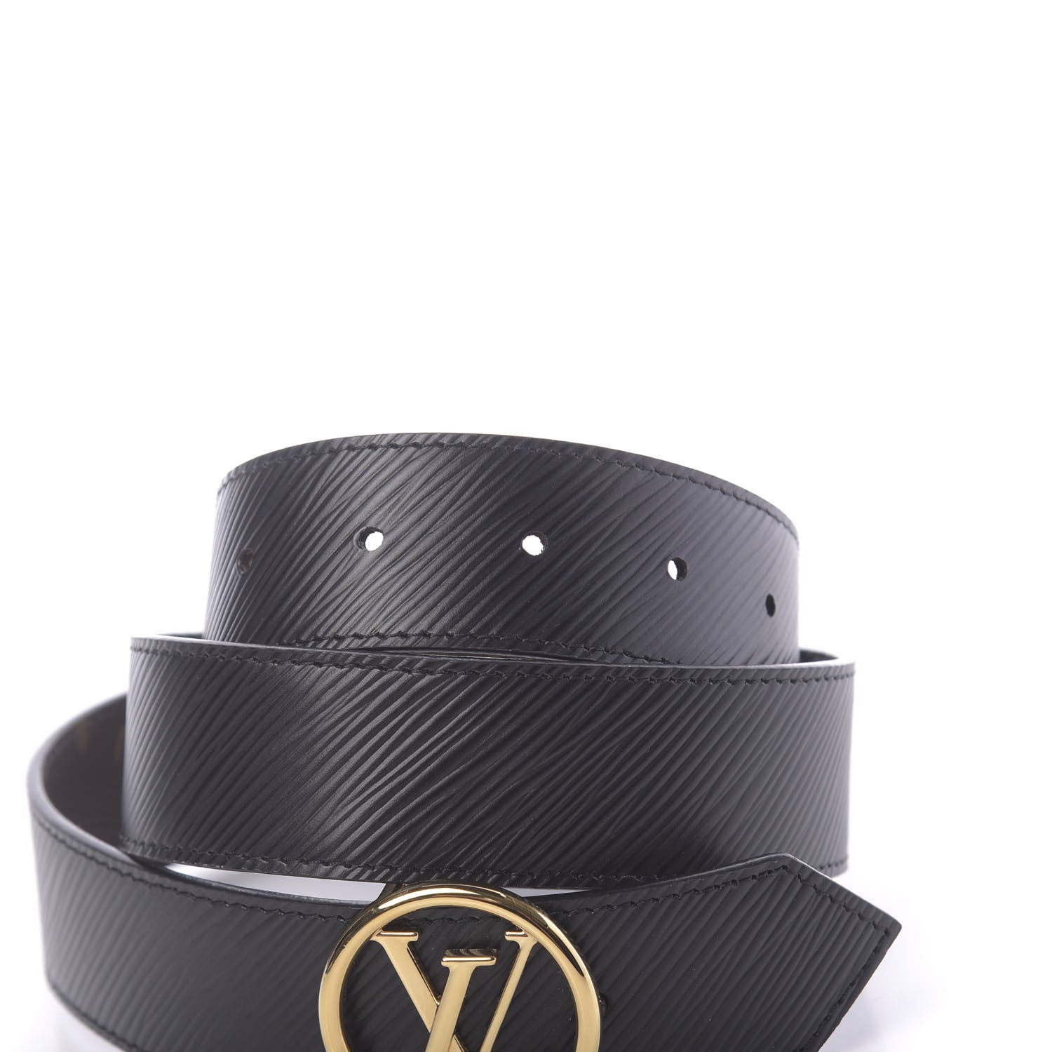 Louis Vuitton Monogram Epi 35mm LV Circle Reversible Belt 75 30 Black 3 of 6