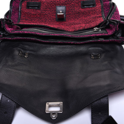 Proenza Schouler Tweed Lambskin Medium PS1 Satchel Berry Fuxia Pink 12 of 14