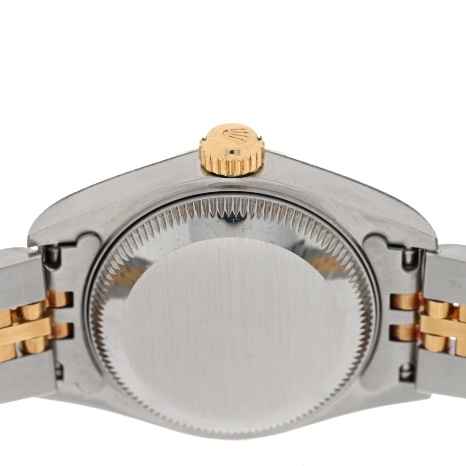 Rolex Stainless Steel 18K Yellow Gold 26mm Oyster Perpetual Datejust Watch White Pyramid Roman 79173 4 of 5