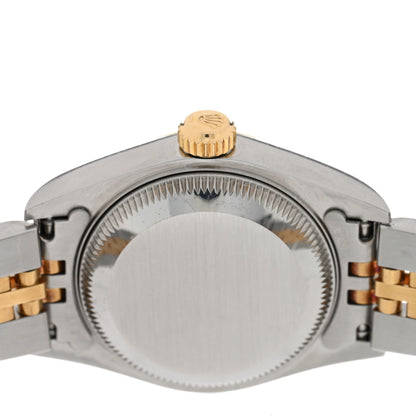 Rolex Stainless Steel 18K Yellow Gold 26mm Oyster Perpetual Datejust Watch White Pyramid Roman 79173 4 of 5