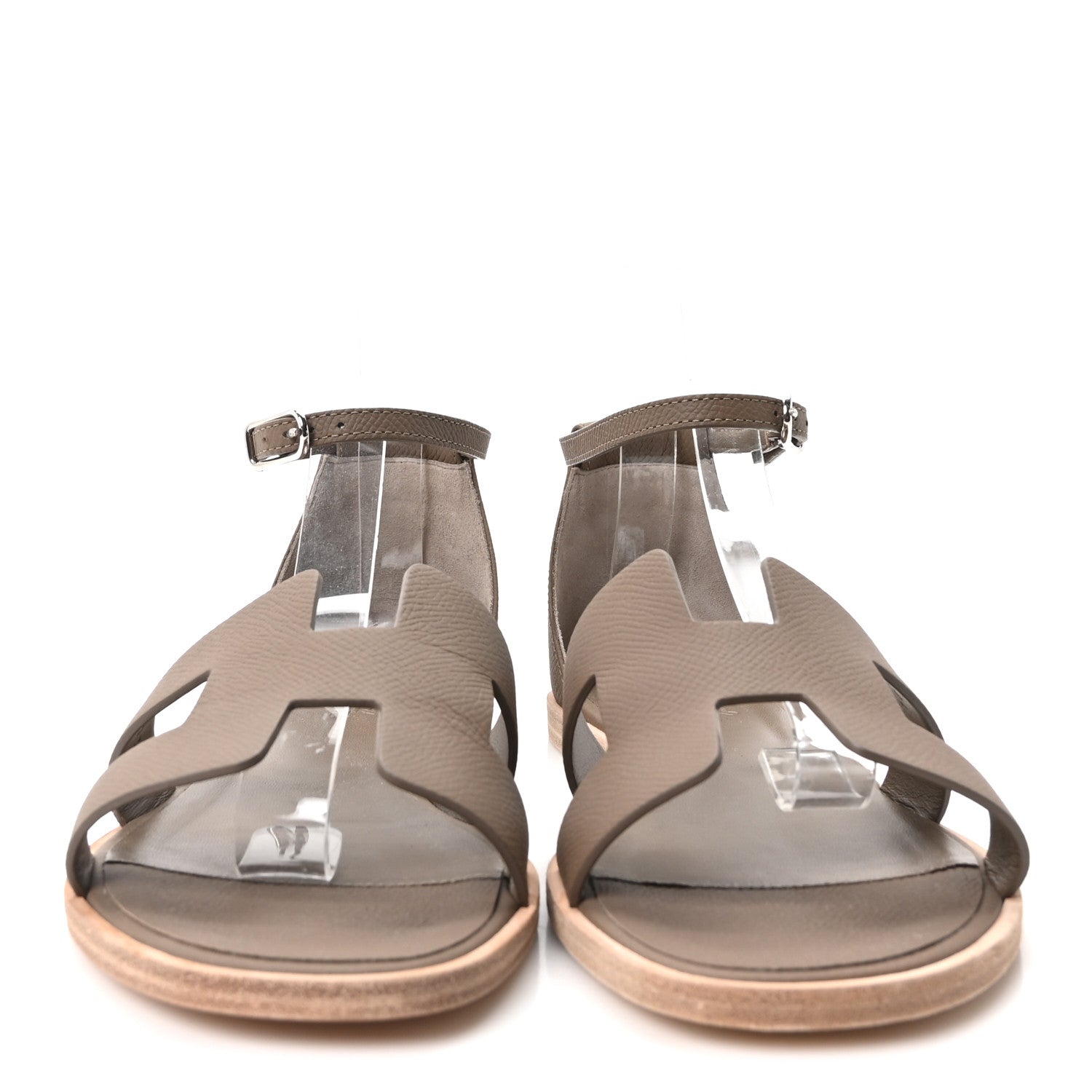 Hermes Epsom Santorini Sandals 39 Etoupe 3 of 10