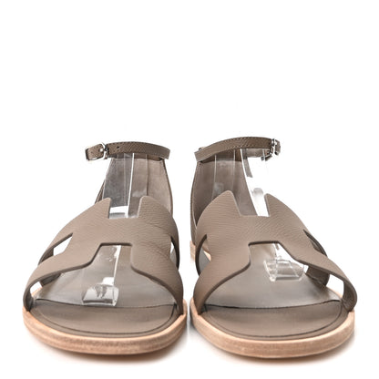 Hermes Epsom Santorini Sandals 39 Etoupe 3 of 10