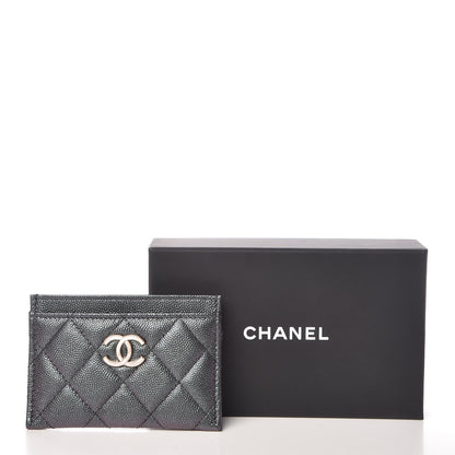 Chanel Iridescent Caviar Quilted Card Holder Black 9 of 9