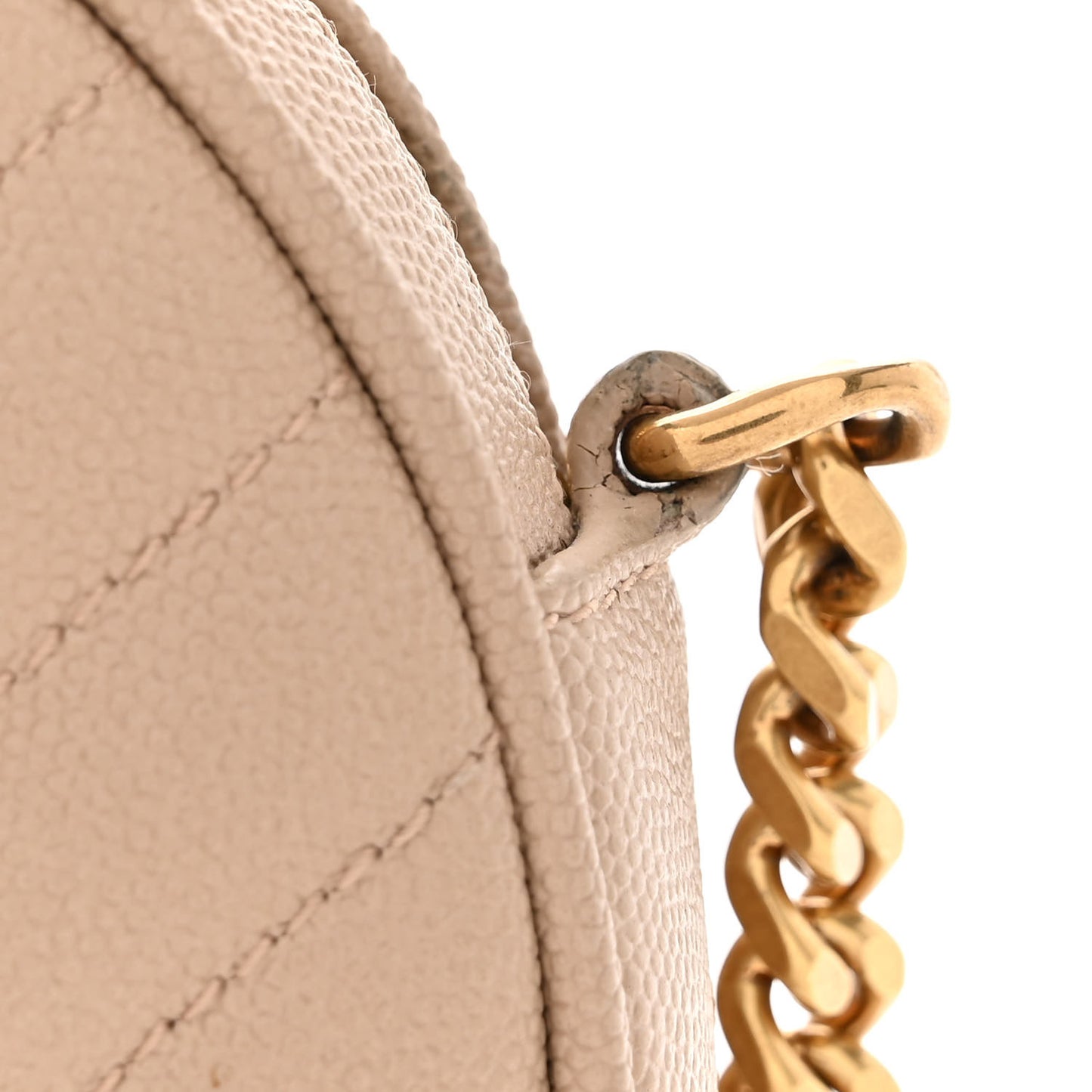 Grain De Poudre Matelasse Chevron Quilted Vinyle Round Camera Bag
