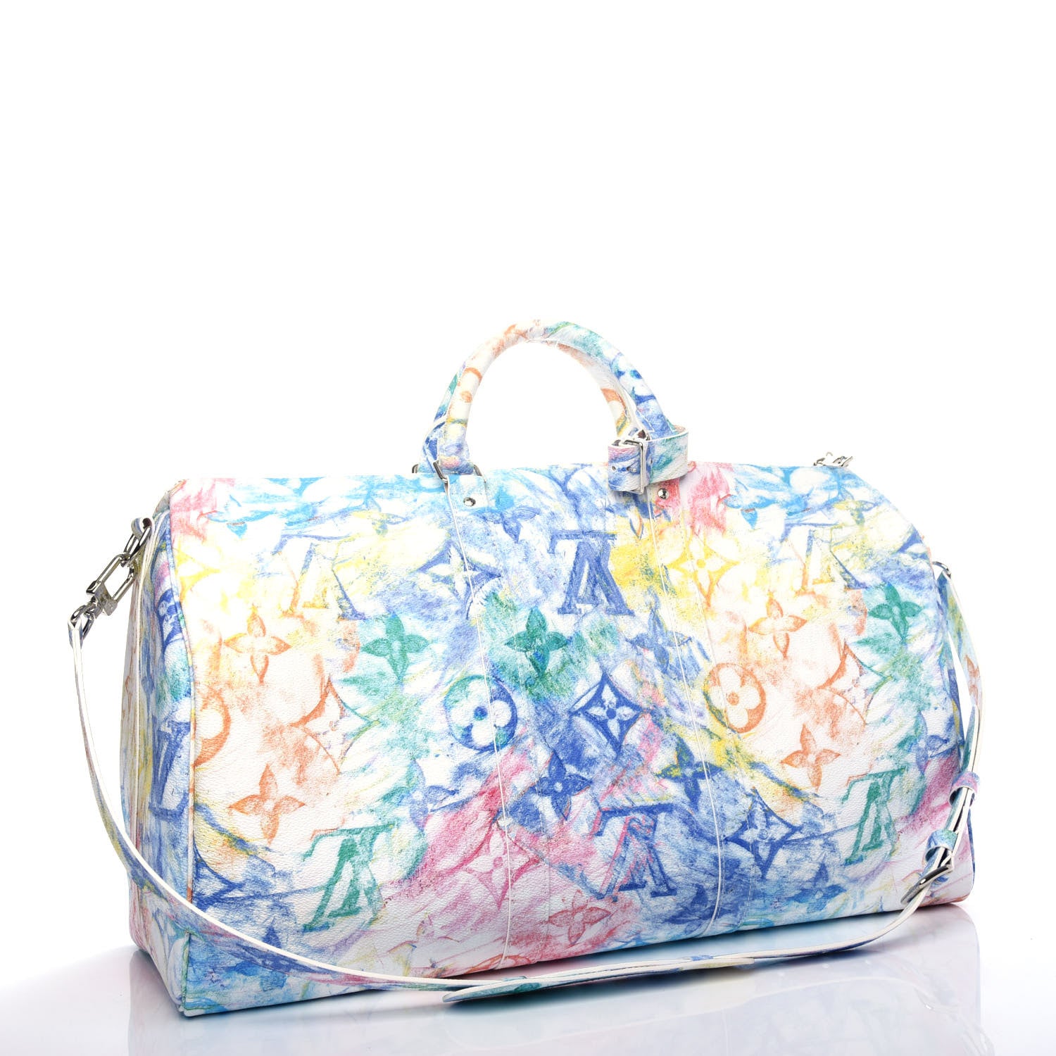 Louis Vuitton Monogram Pastel Colors Keepall Bandouliere 50 Multicolor 2 of 9