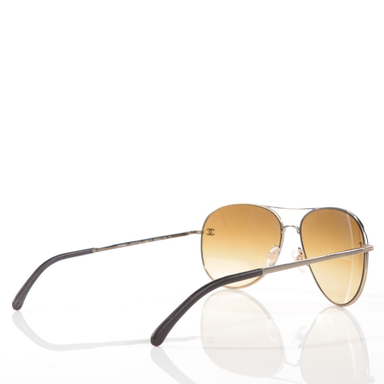 Chanel Aviator CC Sunglasses 4189-T-Q Gold 2 of 6