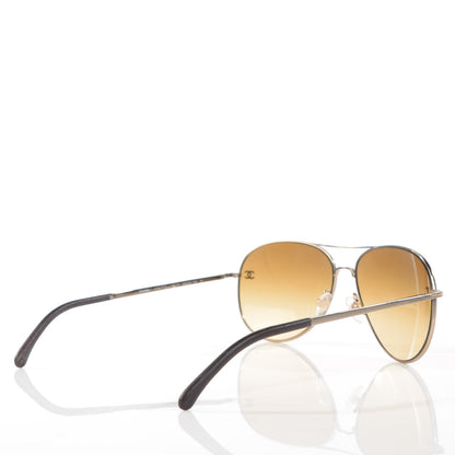 Chanel Aviator CC Sunglasses 4189-T-Q Gold 2 of 6
