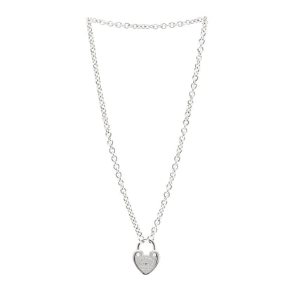 Tiffany Sterling Silver Return To Tiffany Love Heart Lock Pendant Necklace 3 of 4
