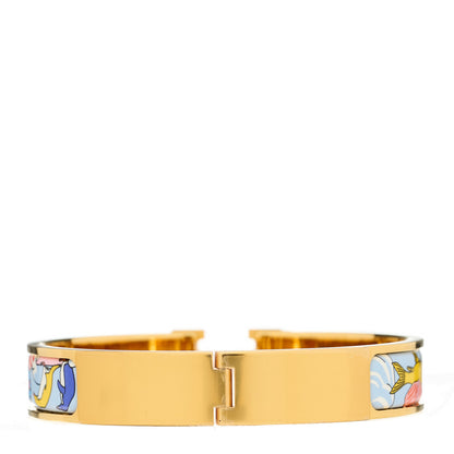 Hermes Enamel Printed Dans Les Nuages Narrow Clic Clac H Bracelet GM Flamboyante 3 of 4