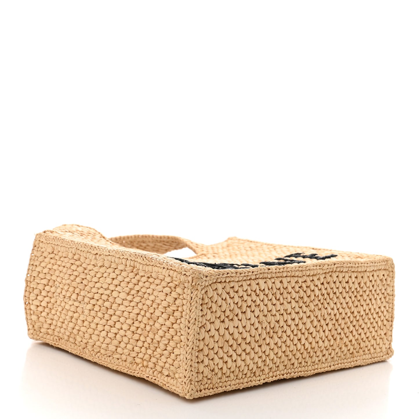 X PAULA'S IBIZA Raffia Font Tote Natural Tan