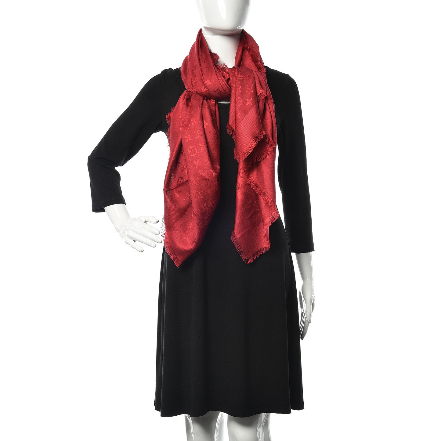 Silk Wool Monogram Shawl Pomme D'Amour