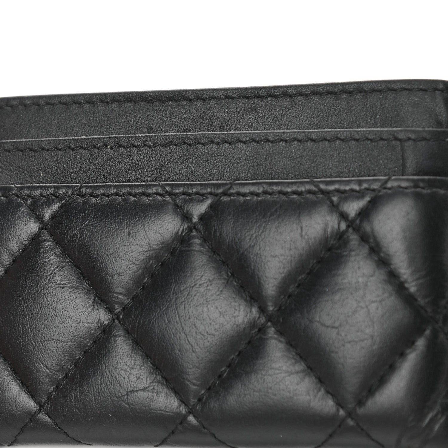 Chanel Aged Calfskin Quilted Lucky Charms Reissue Card Holder Black 11 of 13