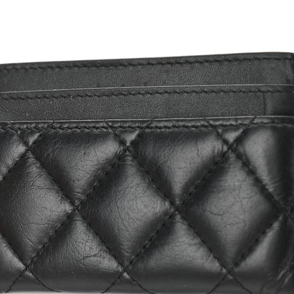 Chanel Aged Calfskin Quilted Lucky Charms Reissue Card Holder Black 11 of 13
