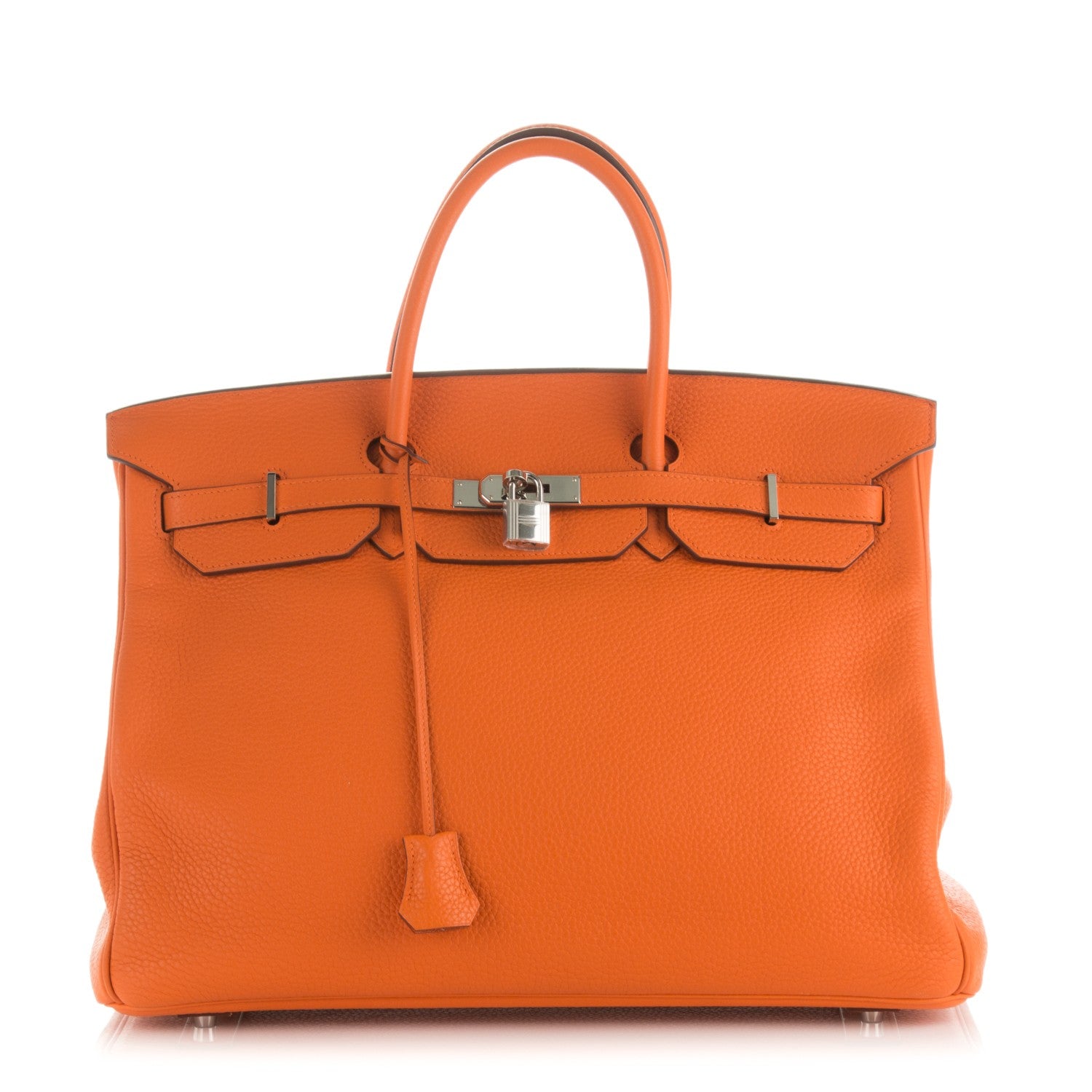 Hermes Taurillon Clemence Birkin 40 Orange 1 of 11