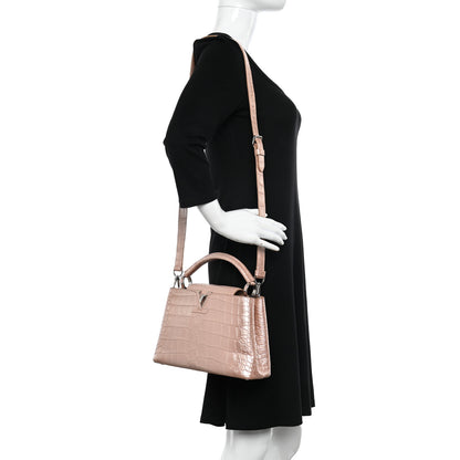 Louis Vuitton Iridescent Alligator Capucines BB Pink 2 of 10