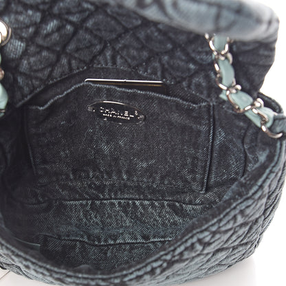 Chanel Denim Quilted Denimpression Small Flap Blue Black 4 of 9